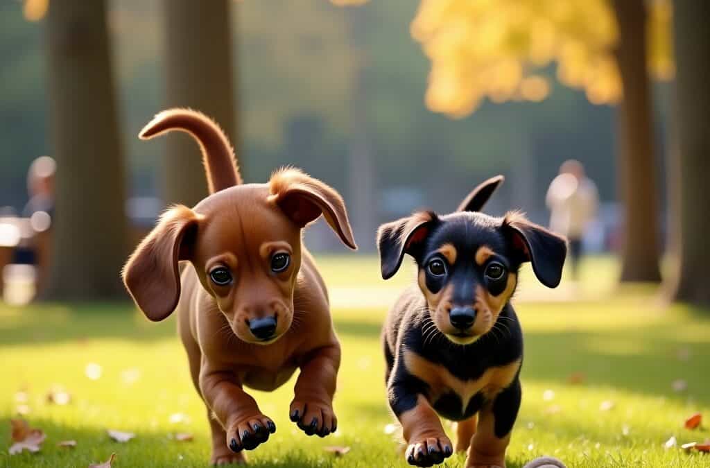 Actividades de socialización para cachorros de perro salchicha
