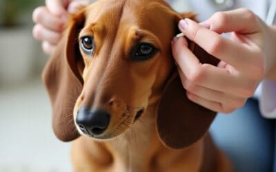 Higiene de las orejas en perros salchicha