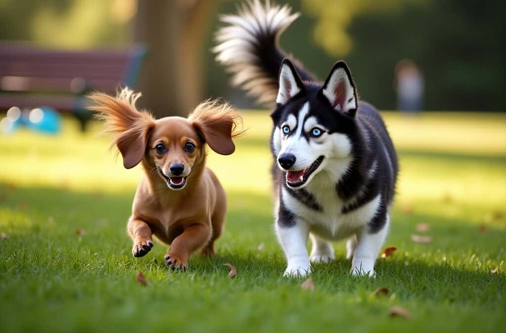 Juego y socialización del perro salchicha