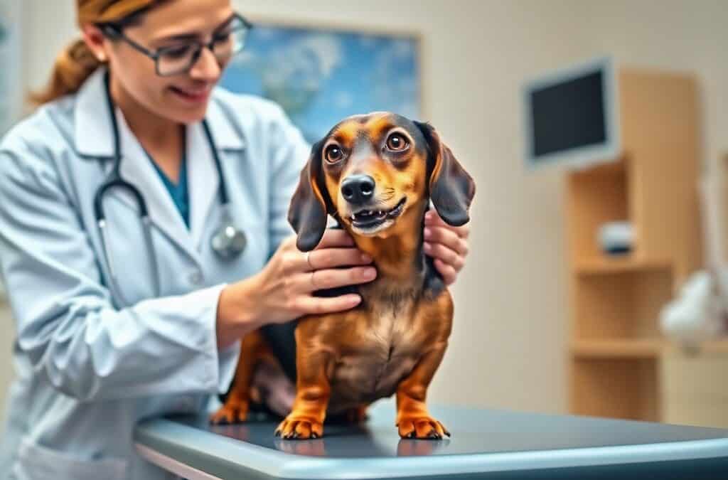 Revisiones veterinarias periódicas para prevenir dolencias en perros salchicha