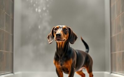 Rutina de baño para perros salchicha