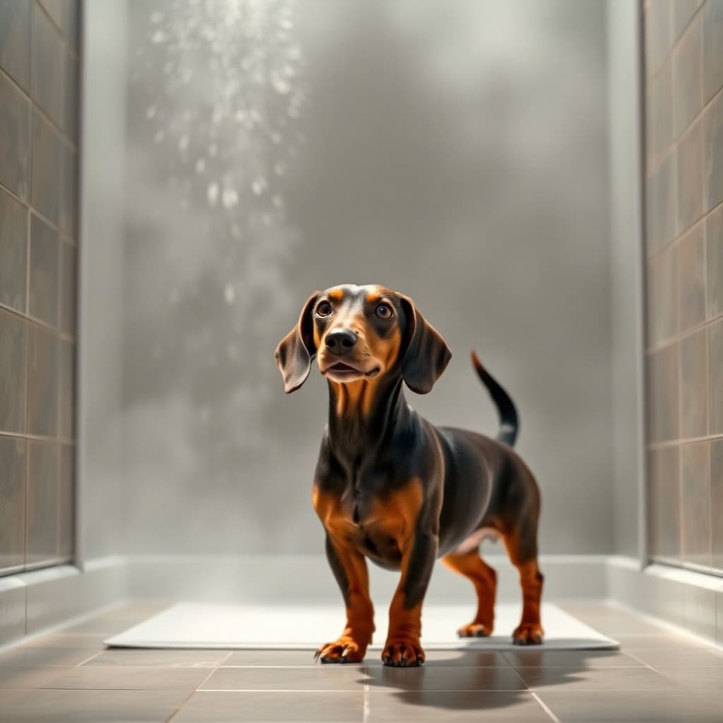 Rutina de baño para perros salchicha