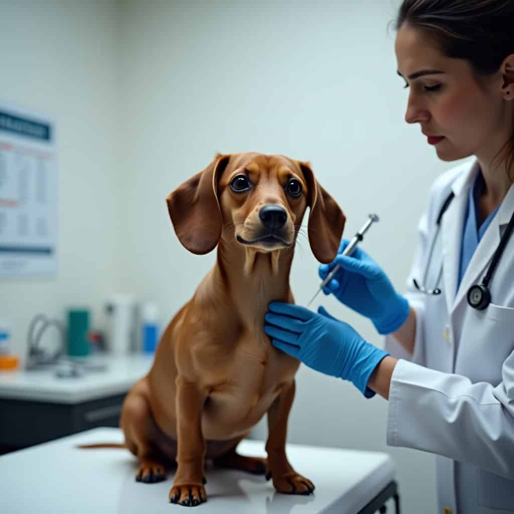 Vacunación y desparasitación en perros salchicha