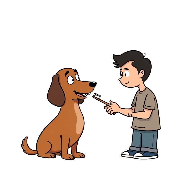 Cuidado dental del perro salchicha